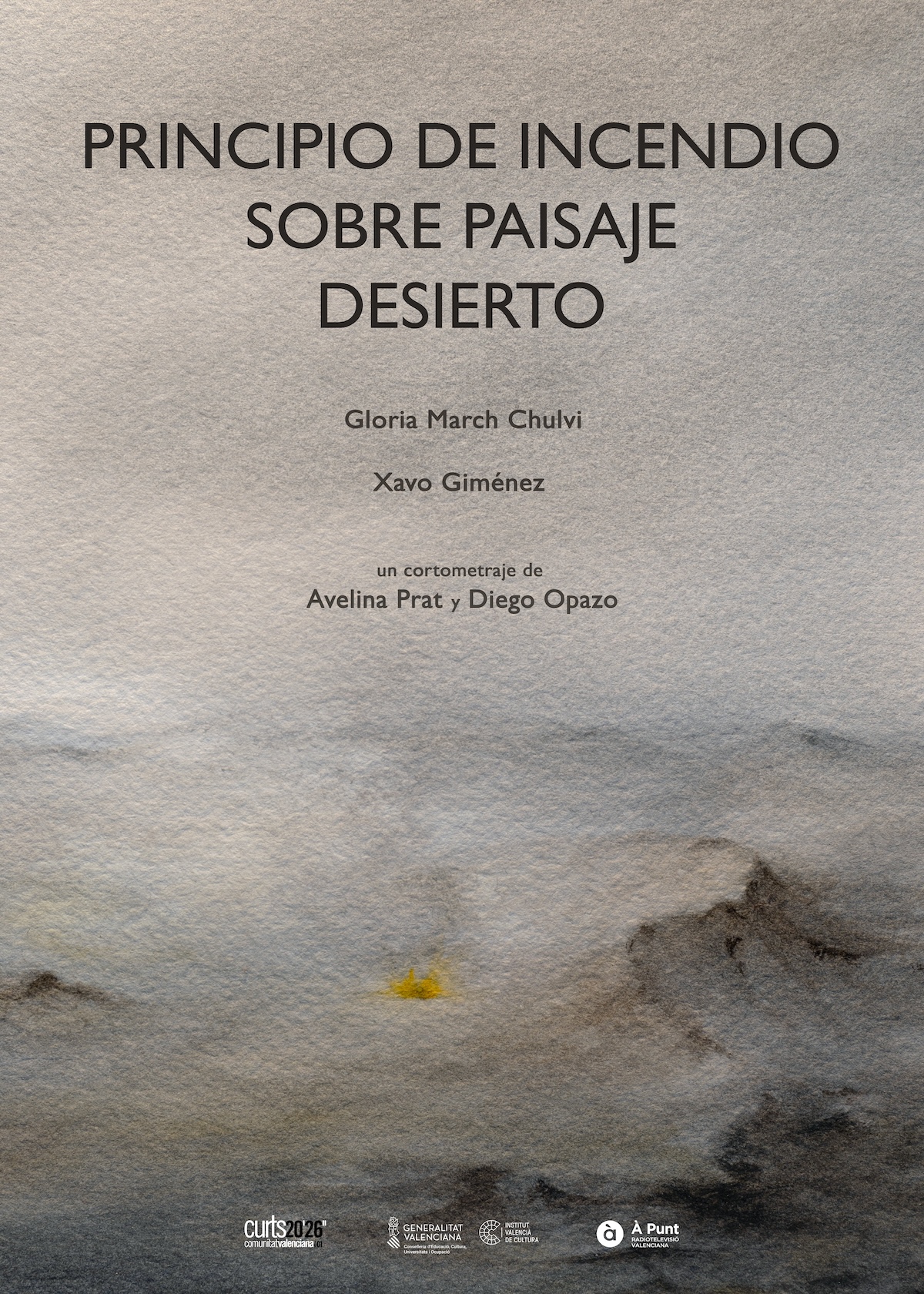 633-poster_Principio de incendio sobre paisaje desierto